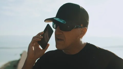 4K Man Having A Phone Conversation Stock Footage 93072223