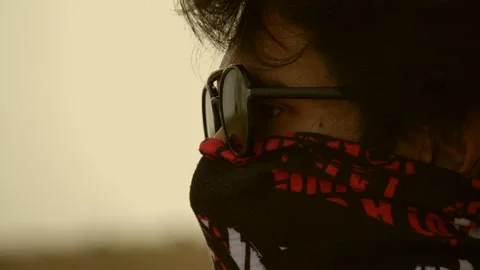 4K Man Riding Motorcycle Stock Footage 141669995