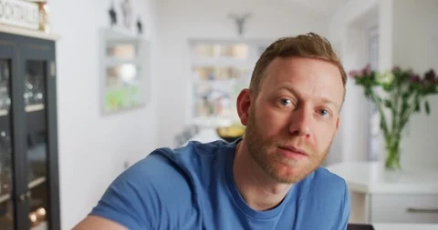 4K Man with rude attitude looking disinterested during internet video call Stock Footage 108648833