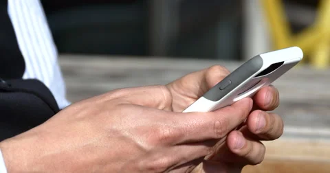 4K Man Using Smartphone Phone  Stock Footage 51054599