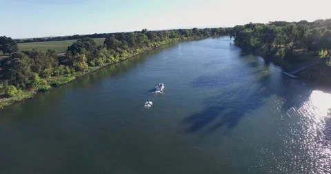 4K Man on a water ski Video stock 53998618