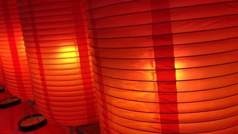 4k Many red long lantern, Happy New Year, Aisa tradition lantern Stock Footage 157690186