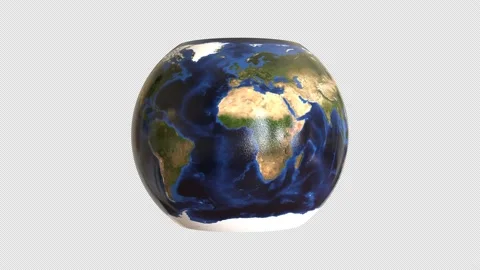 4K Map of the Earth which then morphs into a Globe and beginds rotating Stock Footage 210383456