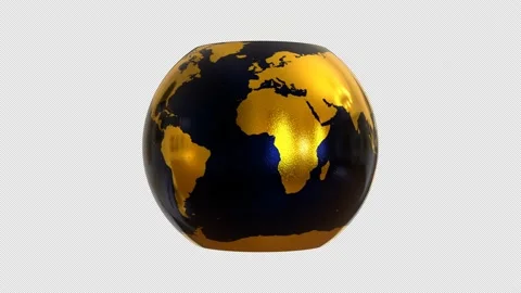 4K Map of the Earth which then morphs into a Globe and beginds rotating Stock Footage 210581080