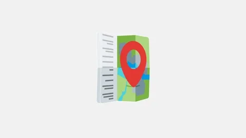 4k - Map spinning icon on white background Stock Footage 72476841