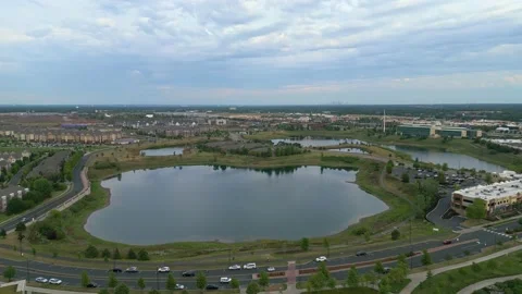 4K Maple Grove, MN Arbor Lake Aerial View Forward Stock Footage 220407271