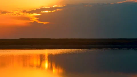 4k. Marine sunset landscape. Time lapse  without birds, RAW output Stock-Footage 101673594