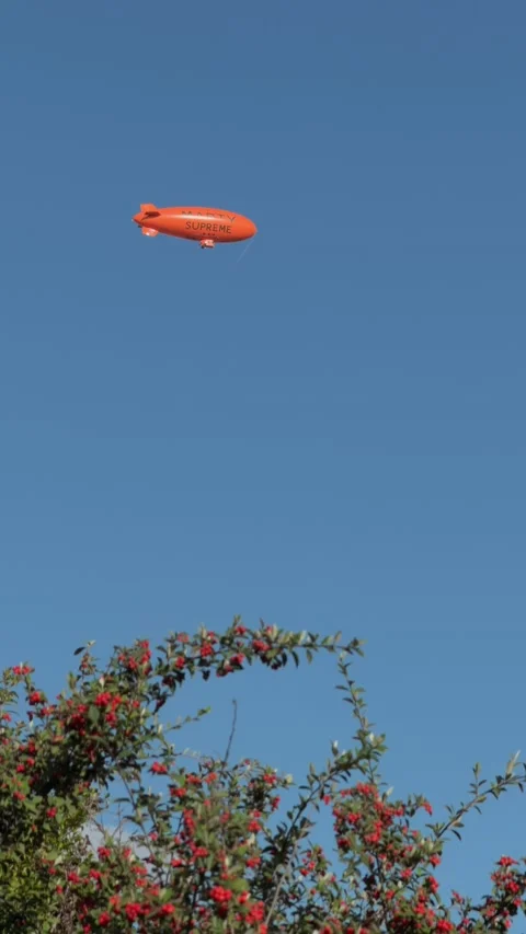4K Marty Supreme Dirigible Blimp Flying Over Los Angeles Sky - January 2026 Stock Footage 333933489