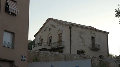 4K Masia Marcet Terrassa Boada modernist house historical old 3 Stock Footage 114029773