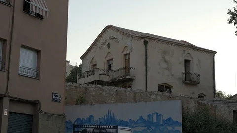 4K Masia Marcet Terrassa Boada modernist house historical old 2 Stock Footage 114029843