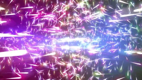 4k Massive Colors Comets Imploding Animation Background Stock Footage 303033979