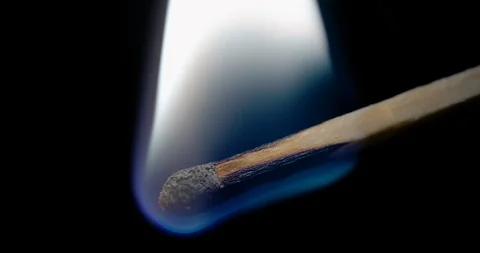 4K - Match burns in the dark. Close-up Stock Footage 102430712