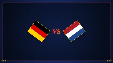 4K Match Germany vs Netherlands Flags Scoreboard Display Stock Footage 335241692