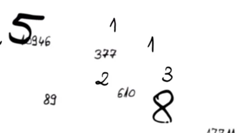 4k - Maths Fibonacci sequence number loop with alpha matte Stock Footage 47595550
