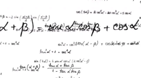 4k - Maths trigonometry equation loop with alpha matte Video stock 47595420