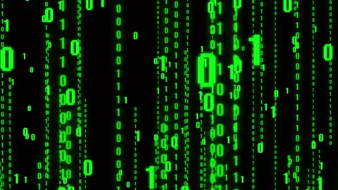 4k The Matrix style binary code,The camera moves through the falling numbers. Vídeos de archivo 89076747
