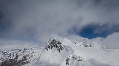 4k matterhorn alps switzerland mountains snow peaks ski timelapse Stock Footage