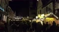 4k Medieval location Christmas fair with yellow christmas tree 4k or 4k+ Resolution