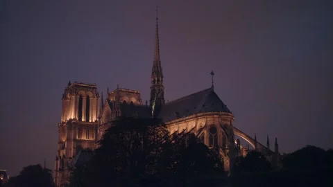 4K Medieval Notre-Dame De Paris Cathedral Gothic Architecture France Stock-Footage 334456601