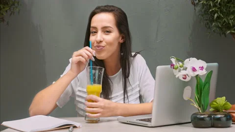 4k medium video of Latin Hispanic woman enjoying her refreshing summers morning Stock-Footage 201096601
