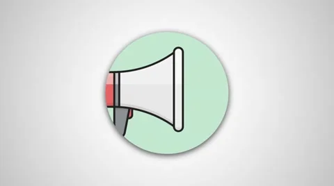 4K - Megaphone icon logo round symbol Stock Footage 61356062