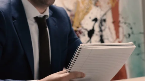 4K Men passing documents to eachother Stock Footage 96155809