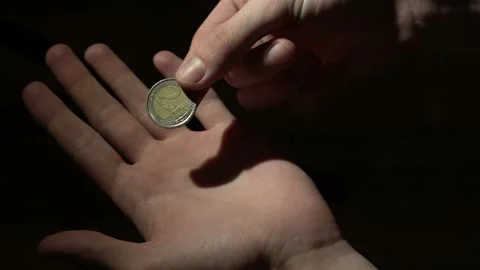 4K. Men's hands close-up, looking at money. Stock Footage 131348594