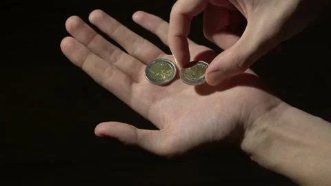 4K. Men's hands close-up, looking at money. Stock Footage 131348619