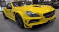 4k Mercedes SL yellow sports car at motorshow 4k or 4k+ Resolution