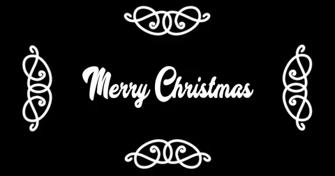 4K Merry Christmas Animation, Black Background Stock-Footage 108764053