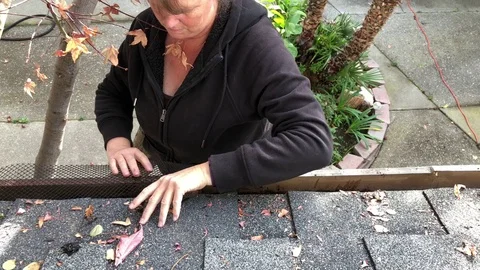 4K Mesh Gutter Guard installation Stock Footage 85109766