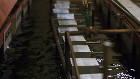 4K Metal Plating Process with Automated Equipment, Surface Coating Technology Video stock 294683429