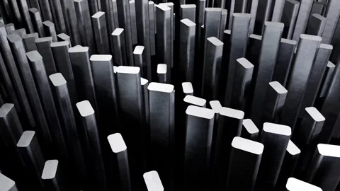 4K Metallic Grey Geometric Rectangles Array Abstract Industrial Background .. 库存影片 335255550