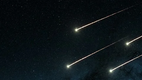 4k Meteor Shower in Space Stock Footage 142217265