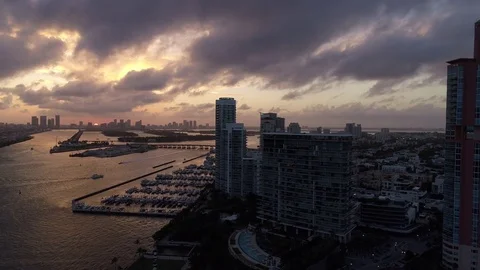 4k Miami beach sunset Stock-Footage 81076632