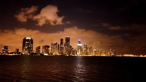 4K Miami Skyline Sunset Timelapse Stock Footage