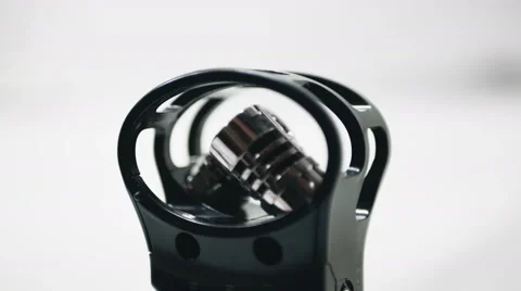  4k - Microphone close up rotating Stock Footage 58883112