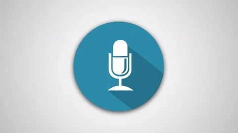4K - Microphone icon symbol round logo Stock Footage 61434951