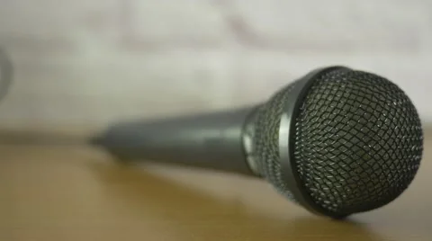 4K Microphone On a Table Panning Video stock 52676401