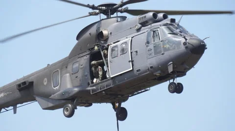 4K Military Apache helicopter close up Stock Footage 54360652