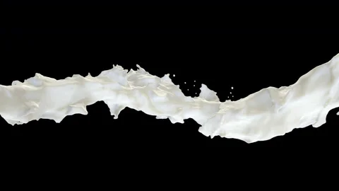 4K MILK FLOW angle camera 1, contains alpha channel Stock Footage 154522411