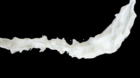 4K MILK FLOW angle camera 4, contains alpha channel Stock Footage 154522553