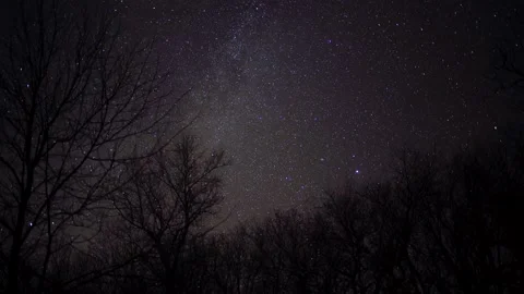 4k Milky Way Time Lapse with Stars in Rural Stock Footage