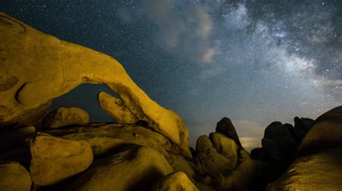 4k Milkyway timelapse with clouds as move overhead Stock Footage 66257546