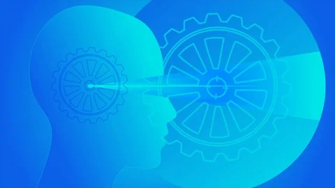 4K Mind Gear Wheels Animated Presentation Stock Footage