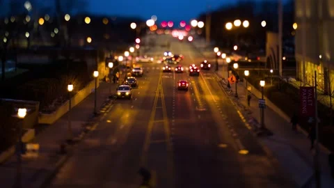 4k miniature tilt shift timelapse traffic jam in Chicago downtown Stock Footage 233668277
