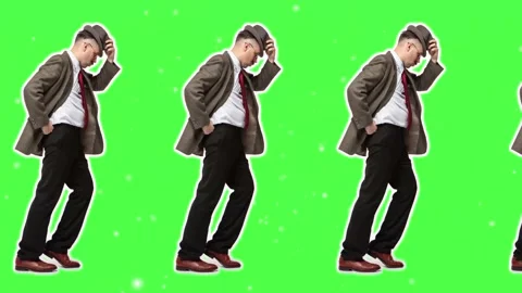 4K Minimal animation motion design. Young retro man dancing, moonwalk Stock Footage 160724760