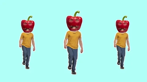 4K Minimal animation motion design. Funny dog face and dancing man. Stock Footage 162024306