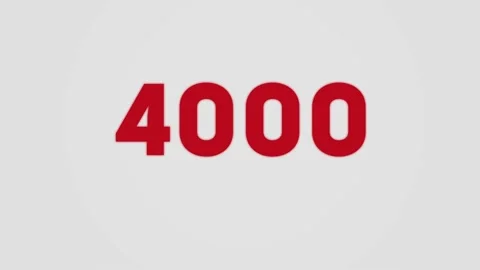 4k Minimalistic Design Counter. Red Numbers on the White Font. Video stock 132052725