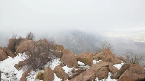 4K Misty Clouds Coming in Boulder Summit in Colorado Stock-Footage 105362353
